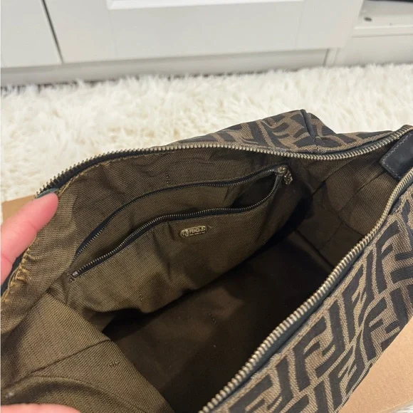 Authentic Fendi Zucca Canvas Handbag/Vanity Bag - Picture 8 of 11